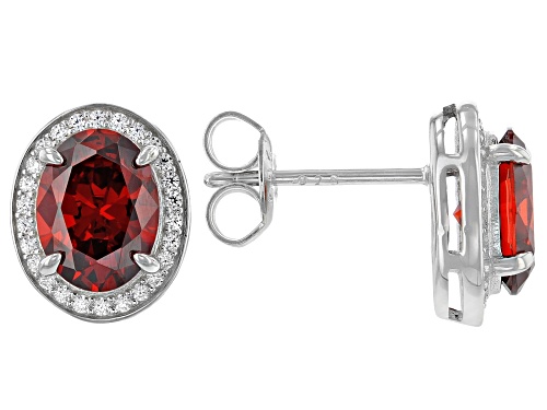 Bella Luce ® 4.23ctw Garnet And White Diamond Simulants Rhodium Over Sterling Silver Earrings