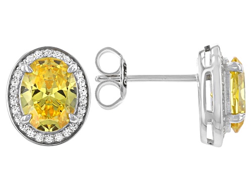 Bella Luce ® 4.36ctw Topaz And White Diamond Simulants Rhodium Over Sterling Silver Earrings