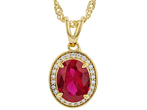 Photo of Bella Luce® 2.32ctw Lab Created Ruby And White Diamond Simulant Eterno™ Yellow Pendant With Chain