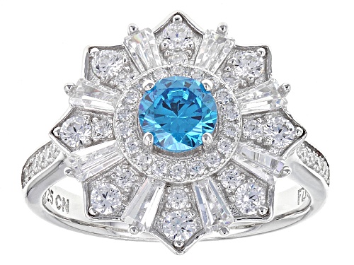 Bella Luce ® 2.59ctw Neon Apatite And White Diamond Simulants Rhodium Over Sterling Silver Ring - Size 11