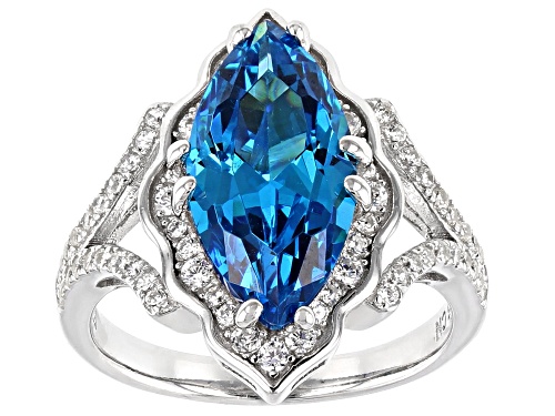 Photo of Bella Luce ® 7.01ctw Neon Apatite And White Diamond Simulants Rhodium Over Sterling Silver Ring - Size 7