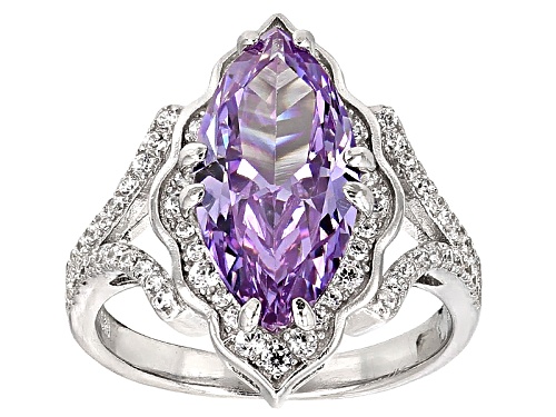 Photo of Bella Luce ® 7.01ctw Lavender And White Diamond Simulants Rhodium Over Sterling Silver Ring - Size 5