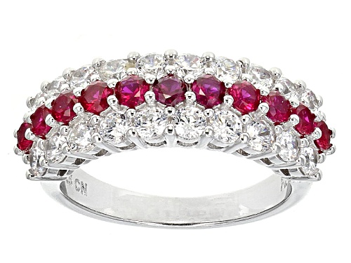 Photo of Bella Luce ® 2.95ctw Ruby And White Diamond Simulants Rhodium Over Sterling Silver Ring - Size 7