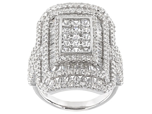 Bella Luce ® 7.10ctw Rhodium Over Sterling Silver Ring (3.49ctw Dew) - Size 11