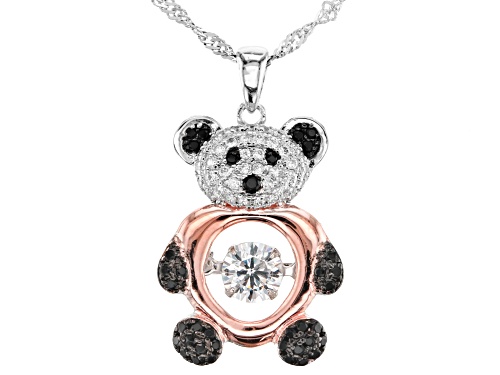 Photo of Bella Luce®1.65ctw Gemstone Simulants Eterno™ Rose And Rhodium Over Silver Panda Pendant With Chain