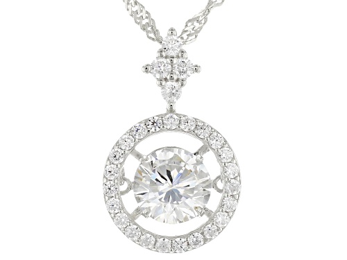 Bella Luce ® 2.15ctw Rhodium Over Sterling Silver "Dancing Bella" Pendant With Chain (1.34ctw Dew)