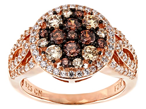 Bella Luce ® 2.14ctw Mocha, Champagne, And White Diamond Simulants Eterno ™ Rose Ring - Size 12