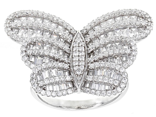 Bella Luce ® 4.12ctw Rhodium Over Sterling Silver Butterfly Ring (2.57ctw DEW) - Size 7