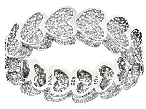 Bella Luce ® 2.39CTW White Diamond Simulant Rhodium Over Sterling Silver Heart Ring (1.33CTW DEW) - Size 7