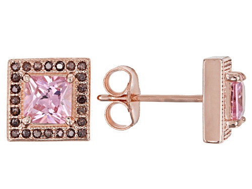 Bella Luce ® 2.85CTW Pink & Mocha Diamond Simulants Eterno ™ Rose Earrings (1.66CTW DEW)