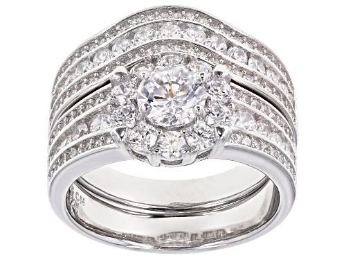 Photo of Bella Luce ® 3.63CTW White Diamond Simulant Rhodium Over Sterling Silver Ring With Bands - Size 8