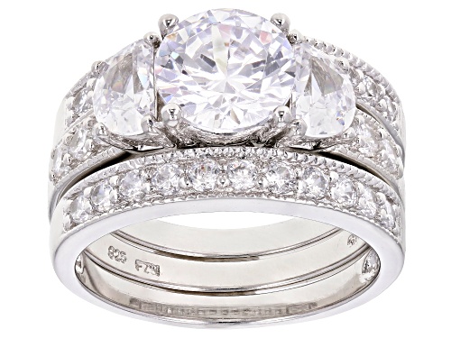 Photo of Bella Luce ® 5.11CTW White Diamond Simulant Rhodium Over Silver Ring With Bands (2.86CTW DEW) - Size 8
