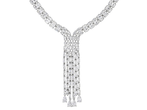 Bella Luce ® 62.98CTW White Diamond Simulant Rhodium Over Sterling Silver Necklace (39.16CTW DEW) - Size 18