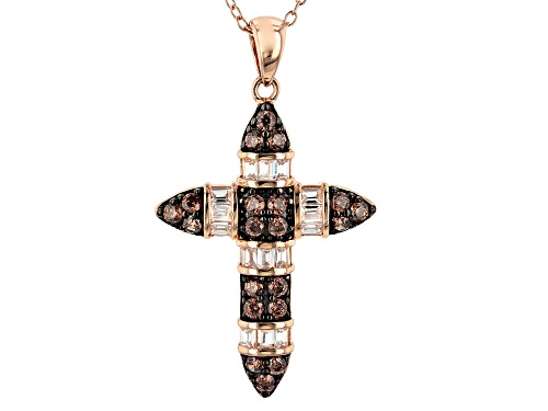 Bella Luce® Mocha and White Diamond Simulants 1.74ctw Eterno™ Rose Pendant with Chain (DEW 1.1ctw)