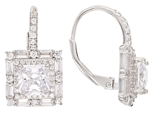 Photo of Bella Luce® 6.39ctw White Diamond Simulant Rhodium Over Silver Drop Earrings(3.84ctw DEW)