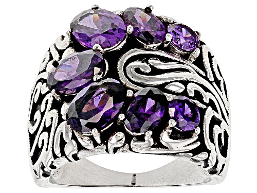 Photo of Bella Luce ® 5.91ctw Amethyst Simulant Rhodium Over Sterling Silver Ring - Size 5