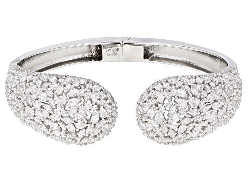 Bella Luce® 32.44ctw White Diamond Simulant Rhodium Over Silver Bangle Bracelet (20.17ctw DEW) - Size 7