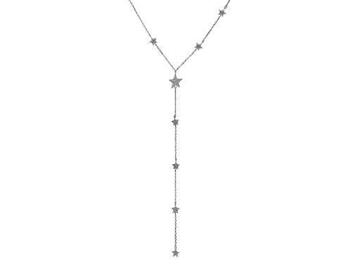 Bella Luce ® 1.23ctw White Diamond Simulant Rhodium Over Sterling Star Y Necklace (0.80ctw DEW) - Size 16