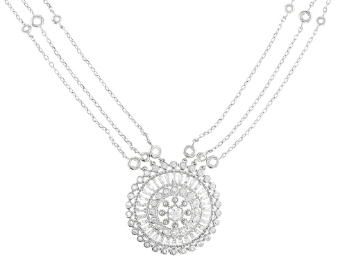 Bella Luce ® White Diamond Simulant Rhodium Over Sterling Silver Station Necklace - Size 18