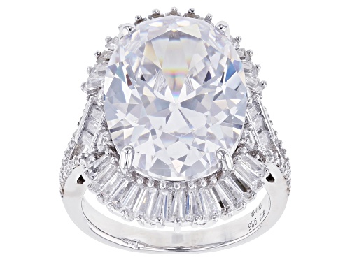 Photo of Bella Luce® 24.43ctw White Diamond Simulant Rhodium Over Sterling Silver Ring (14.98ctw DEW) - Size 6