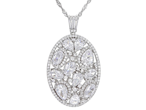 Photo of Bella Luce ® 9.15ctw White Diamond Simulant Rhodium Over Silver Pendant With Chain(5.93ctw DEW)