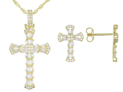 Photo of Bella Luce ® 2.86ctw Eterno™ Yellow Cross Pendant With Chain And Earrings (0.74ctw DEW)