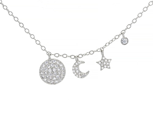 Photo of Bella Luce ® 0.75ctw Rhodium Over Silver Moon And Star Necklace (0.47ctw DEW) - Size 18