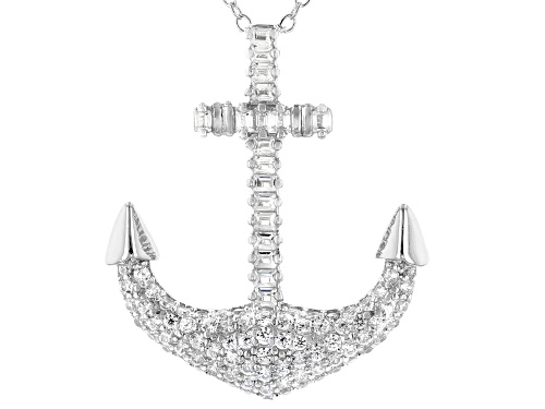 Bella Luce ® 1.17ctw Rhodium Over Sterling Silver Anchor Pendant With Chain (0.88ctw DEW)