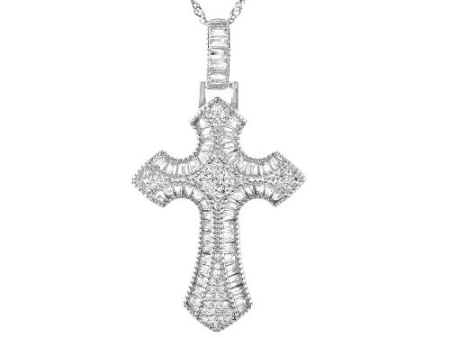 Photo of Bella Luce ® 3.35ctw Rhodium Over Silver Cross Pendant With Chain (2.24ctw DEW)
