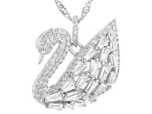 Photo of Bella Luce ® 2.34ctw Rhodium Over Sterling Silver Swan Pendant With Chain (1.71ctw DEW)