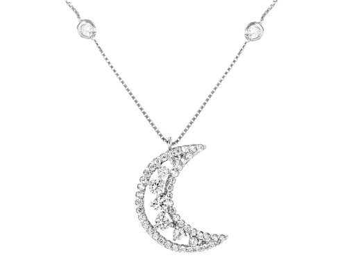 Photo of Bella Luce ® 1.19ctw Rhodium Over Sterling Silver Moon Station Necklace (1.19ctw DEW) - Size 16