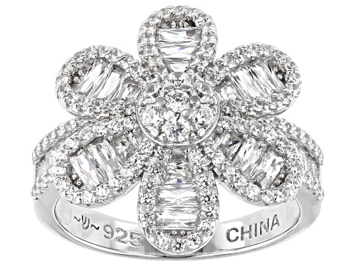 Photo of Bella Luce ® 2.95ctw Rhodium Over Sterling Silver Flower Ring (2.46ctw DEW) - Size 7