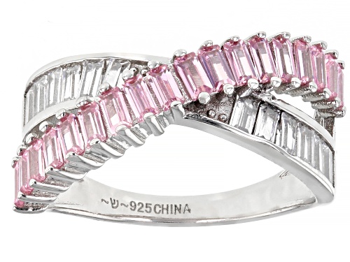 Photo of Bella Luce ® 2.07ctw Pink And White Diamond Simulants Rhodium Over Silver Ring (1.80ctw DEW) - Size 6