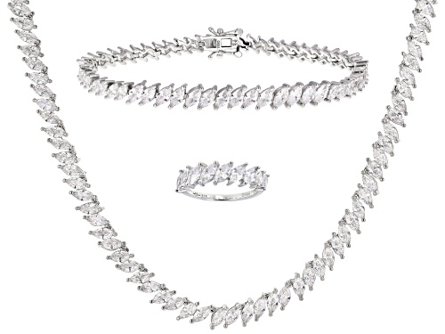 Photo of Bella Luce ® 49.21ctw White Diamond Simulant Rhodium Over Sterling Silver Jewelry Set (37.27ctw DEW)