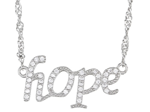 Photo of Bella Luce ® 0.27ctw White Diamond Simulant Rhodium Over Sterling Silver Hope Necklace (0.19ctw DEW) - Size 18