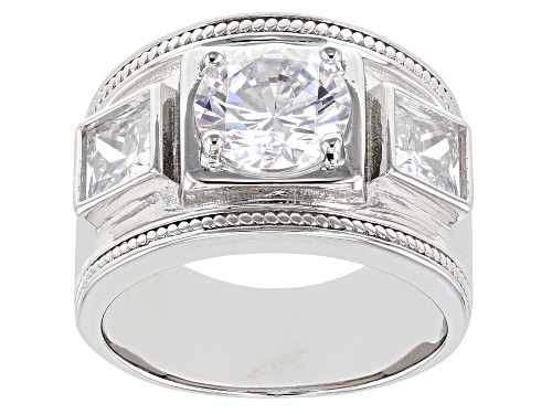 Bella Luce ® 4.77ctw White Diamond Simulant Rhodium Over Sterling Silver Ring (2.62ctw DEW) - Size 5