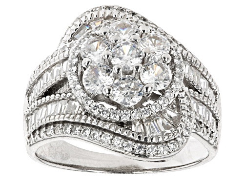 Photo of Bella Luce ® 3.52ctw White Diamond Simulant Rhodium Over Sterling Silver Ring - Size 10