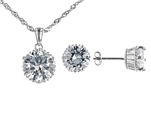 Photo of Bella Luce ® 14.83ctw Rhodium Over Sterling Silver Pendant With Chain And Earrings (10.05ctw DEW)