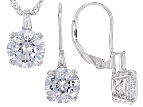 Bella Luce® 9.20ctw White Diamond Simulant Rhodium Over Silver Jewelry Set (6.30ctw DEW)