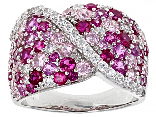 Photo of Bella Luce® 4.04ctw Multi Gem Simulants Rhodium Over Sterling Silver Ring - Size 7