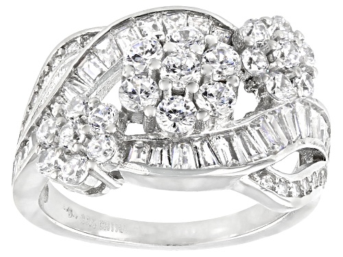Bella Luce® 2.91ctw White Diamond Simulant Rhodium Over Sterling Silver Ring (1.63ctw DEW) - Size 8