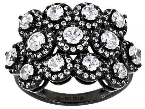 Bella Luce ® 4.23ctw White Diamond Simulant Black Rhodium Over Sterling Silver Ring (2.47ctw DEW) - Size 7