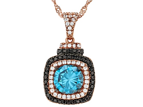 Bella Luce ® Esotica™ 3.65ctw Multi Gem Simulant Eterno™ Rose Pendant With Chain