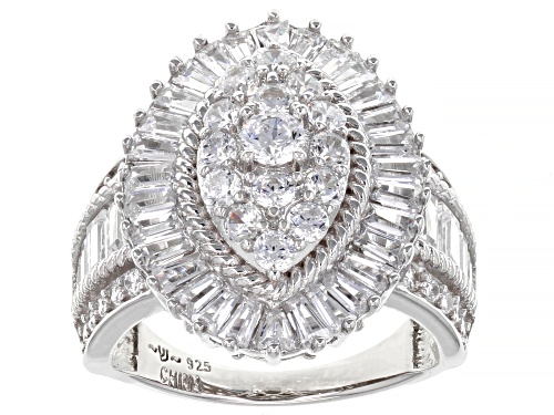 Bella Luce ® 4.29ctw White Diamond Simulant Rhodium Over Sterling Silver Ring (2.50ctw DEW) - Size 10