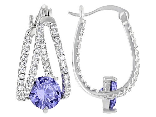 Photo of Bella Luce ® Esotica™ 5.71ctw Tanzanite And White Diamond Simulants Rhodium Over Silver Earrings