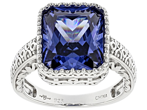 Photo of Bella Luce ® Esotica™ 9.27ctw Tanzanite Simulant Rhodium Over Sterling Silver Ring - Size 7