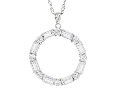 Bella Luce ® 4.68ctw White Diamond Simulant Rhodium Over Silver Pendant With Chain (3.28ctw DEW)