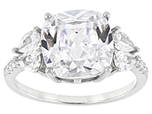 Bella Luce ® 6.89ctw White Diamond Simulant Rhodium Over Sterling Silver Ring (4.76ctw DEW) - Size 5