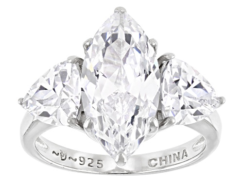 Bella Luce ® 8.60ctw White Diamond Simulant Rhodium Over Sterling Silver Ring (6.08ctw DEW) - Size 12
