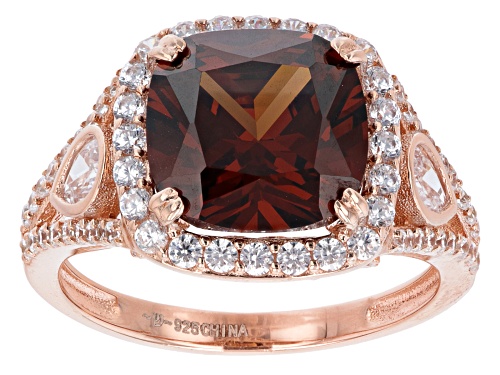 Bella Luce ® 7.82ctw Mocha And White Diamond Simulants Eterno™ Rose Ring (4.97ctw DEW) - Size 5